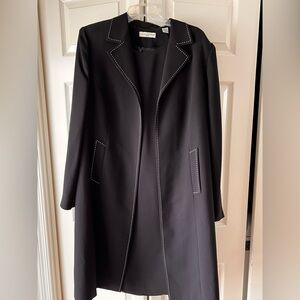 Amanda Smith 2pc  Black Coat  and Dress with White Stitching